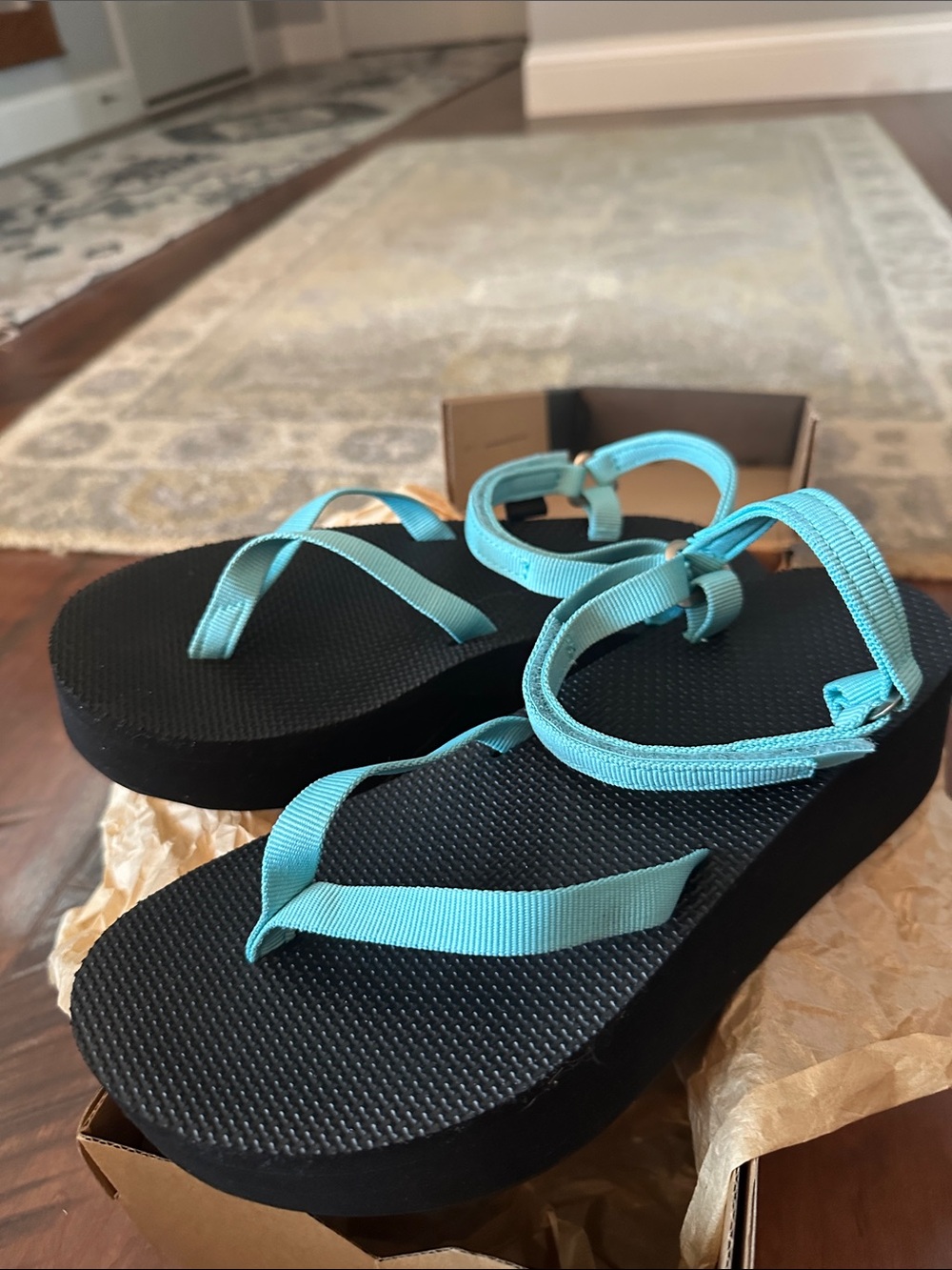 Teva Women's Teal Strappy Footbed Sandals - Picture 15 of 16